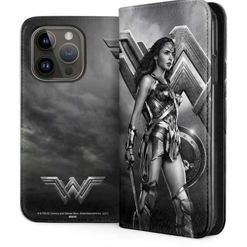 The Justice League (2017) Wonder Woman Poster iPhone 15 Pro Folio Case